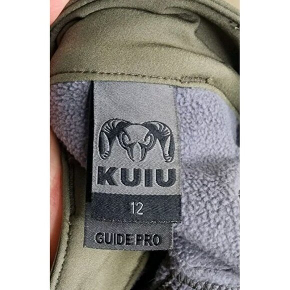 Size 12 Womens Kuiu Guide Pro Soft Shell Pants Fleece Lined Army Green - Picture 3 of 7